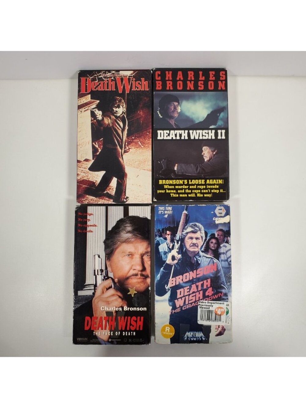 Death Wish VHS Movie Collection Charles Bronson Classic 1970s 1980s Crime Drama